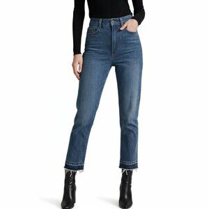 Express High Waist  Frayed Ankle Jeans Faded Black Size 8 (29W) RETIRED Style